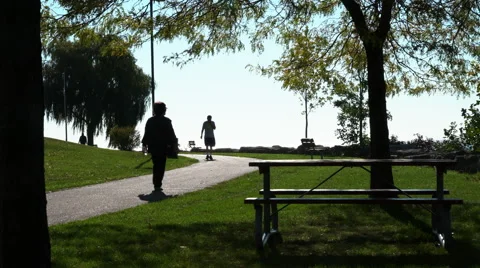 People walking for exercise. Stock Footage 68334562