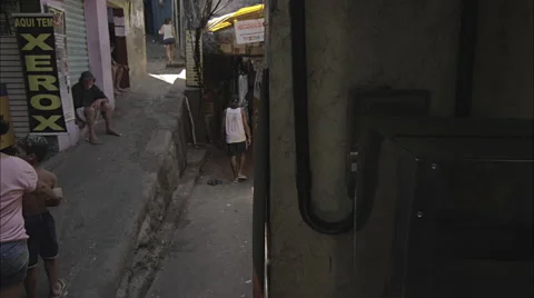 People walking in favela Stock-Footage 51778287