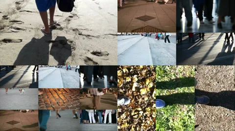 People walking, feet close up - composition Stock Footage 30853916
