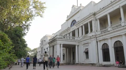 People walking in front of Lal Bagh Palace,Indore,India Stock Footage 67469784