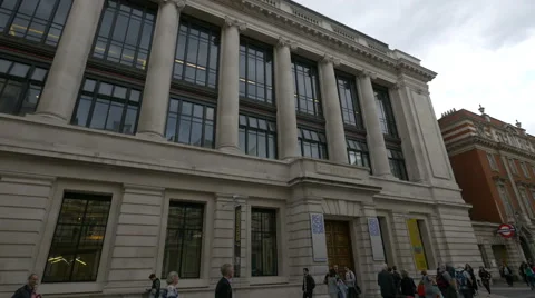People walking in front of the Science Museum in London Stock Footage 61436003