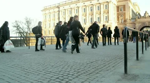 People walking in Gamla Stan Stock-Footage 10854292