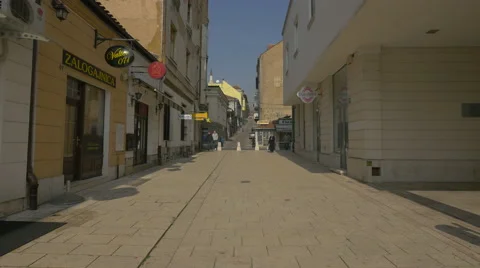 People walking on Gazi Husrev-begova in Sarajevo Stock Footage 59794583