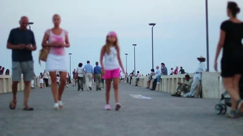 People Walking - Happy Girl, Happy family Stock Footage