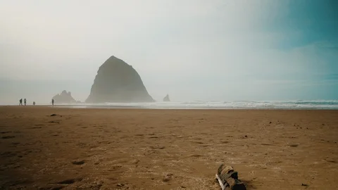 People Walking at Haystack Rock Oregon 2 Stock Footage 102416164
