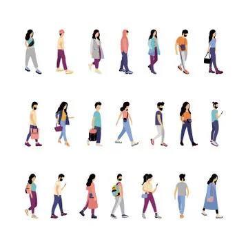 People Walking Stock Illustration