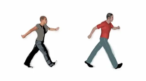 People walking illustration, seamless loop Vidéo 8915840