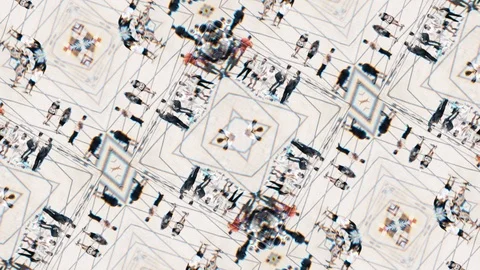 People Walking Kaleidoscopic Motion Background Stock Footage 102944751