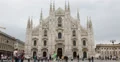 People Walking Landmark Duomo Milano Gothic Cathedral Church Milan Italy Cloudy 4k or 4k+ Resolution