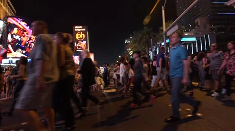 People Walking On Las Vegas Strip Stock Footage