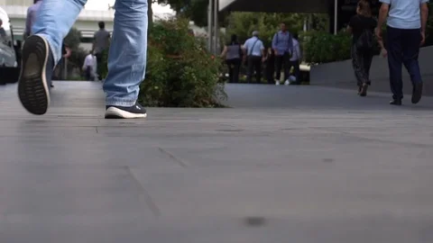 People walking low angle slow speed HD Stock Footage 93879100