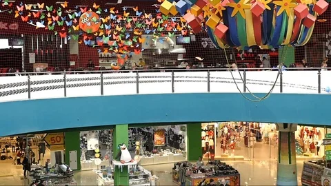 People walking in the mall, the store. Dome. Stock Footage 73064017