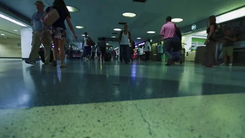 People walking at metro station in NYC during the summer Stock Footage