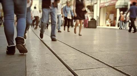 People walking on metropolis Stock Footage 56620066