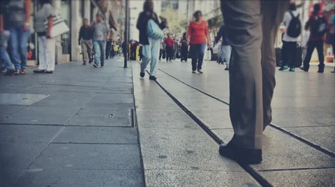 People walking on metropolis Stock Footage 61500746
