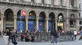 People Walking Milan Duomo Square Metro Station Entrance Subway Commuters Crowds HD Footage