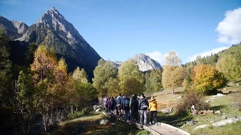 People walking in the mountain 11 Stock Footage 167071671