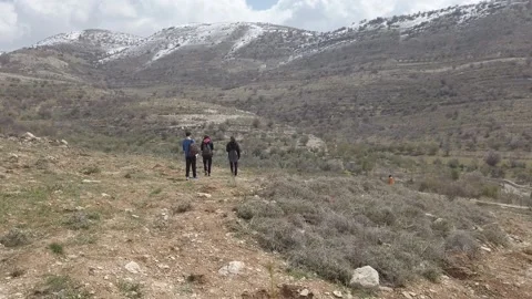 People walking in mountains Stock Footage 172472841