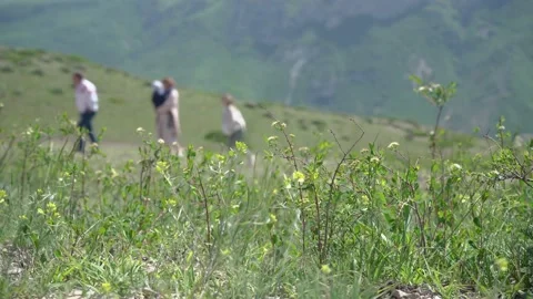 People walking up in the mountains Video stock 186971184