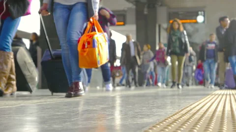People walking next to the airport Stock Footage 44689878