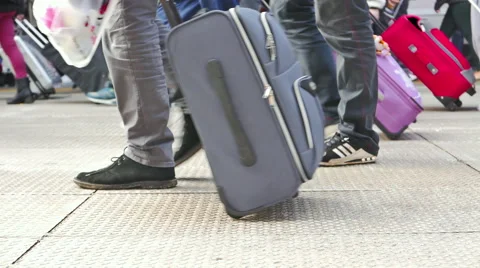 People walking next to the airport Stock Footage 44690960