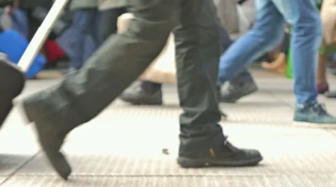 People walking next to the airport Stock Footage 44692832