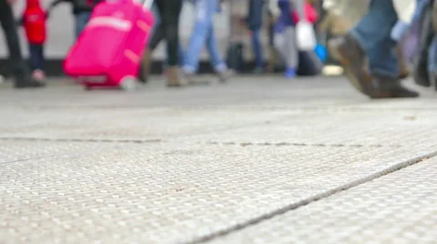 People walking next to the airport Stock Footage 44692918