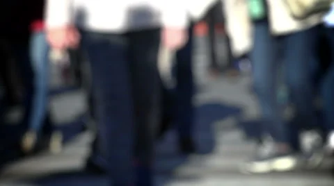 People walking out of focus: background of people in the city Stock Footage 62873536