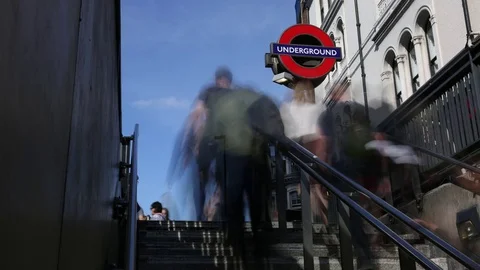 People walking out of underground timelapse Video stock 78613606