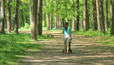 People walking in the park area (spring-summer) 库存影片 10946942