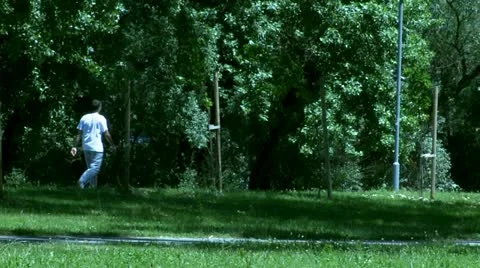 People walking in park Stock Footage 11218436