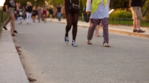 People Walking In A Park Stock Footage 42131185
