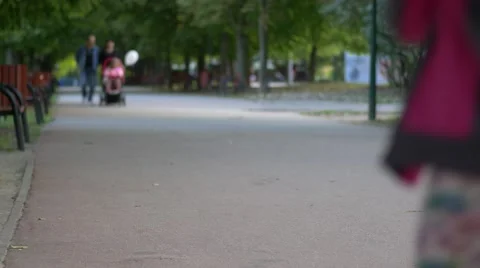 People walking in the park  Stock-Footage 66364180