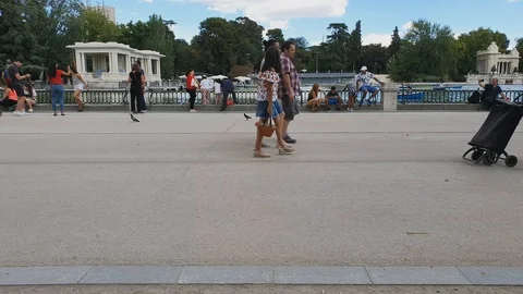 People walking in a park Stock Footage