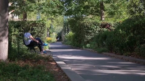 People walking in the park Stock Footage 138900587