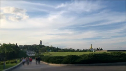 People walking in the park in summer or spring time. Stock Footage 107550708