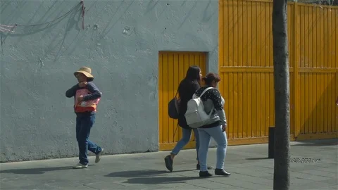 People walking past camera Stock Footage 124061806