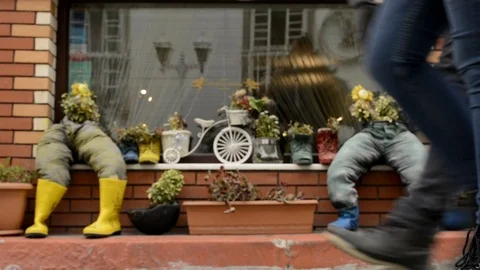 People Walking Past Store Front Video stock 106497174