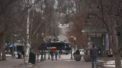 People walking on path during winter Stock Footage 84506240