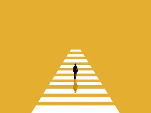 People walking on a path with gaps Stockillustratie