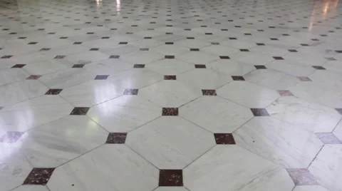 People walking on a patterned floor at Union Station in Washington DC. No faces. Stock Footage 63319620