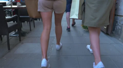 People walking on the pavement. Close up. Stock Footage 65396909