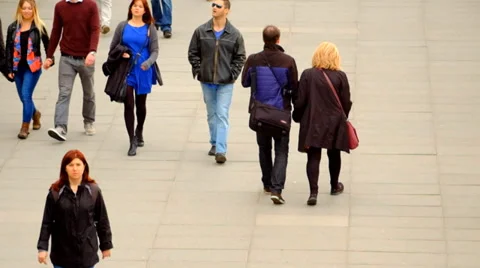 People walking on pavement Stock Footage 36607883