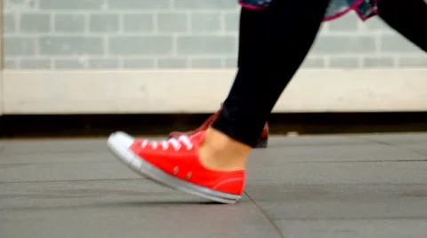 People walking on pavement Stock Footage 36610613