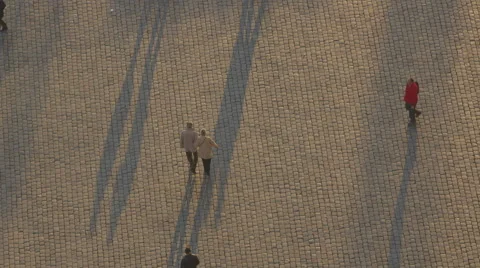 People walking on the pavement Stock Footage 64546853