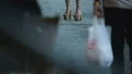People walking on pavement, having dinner in outdoor restaurant, leisure time HD Footage