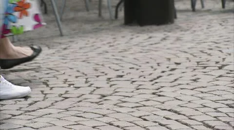 People walking on a pedestrian precinct Stock Footage 11287457