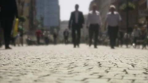 People walking on a pedestrian precinct Stock Footage 11287473