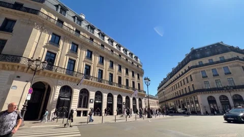People walking on Place Jacques Rouché in Paris, France Stock Footage 337782880