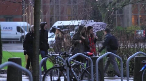 People walking in the rain Video stock 50075429